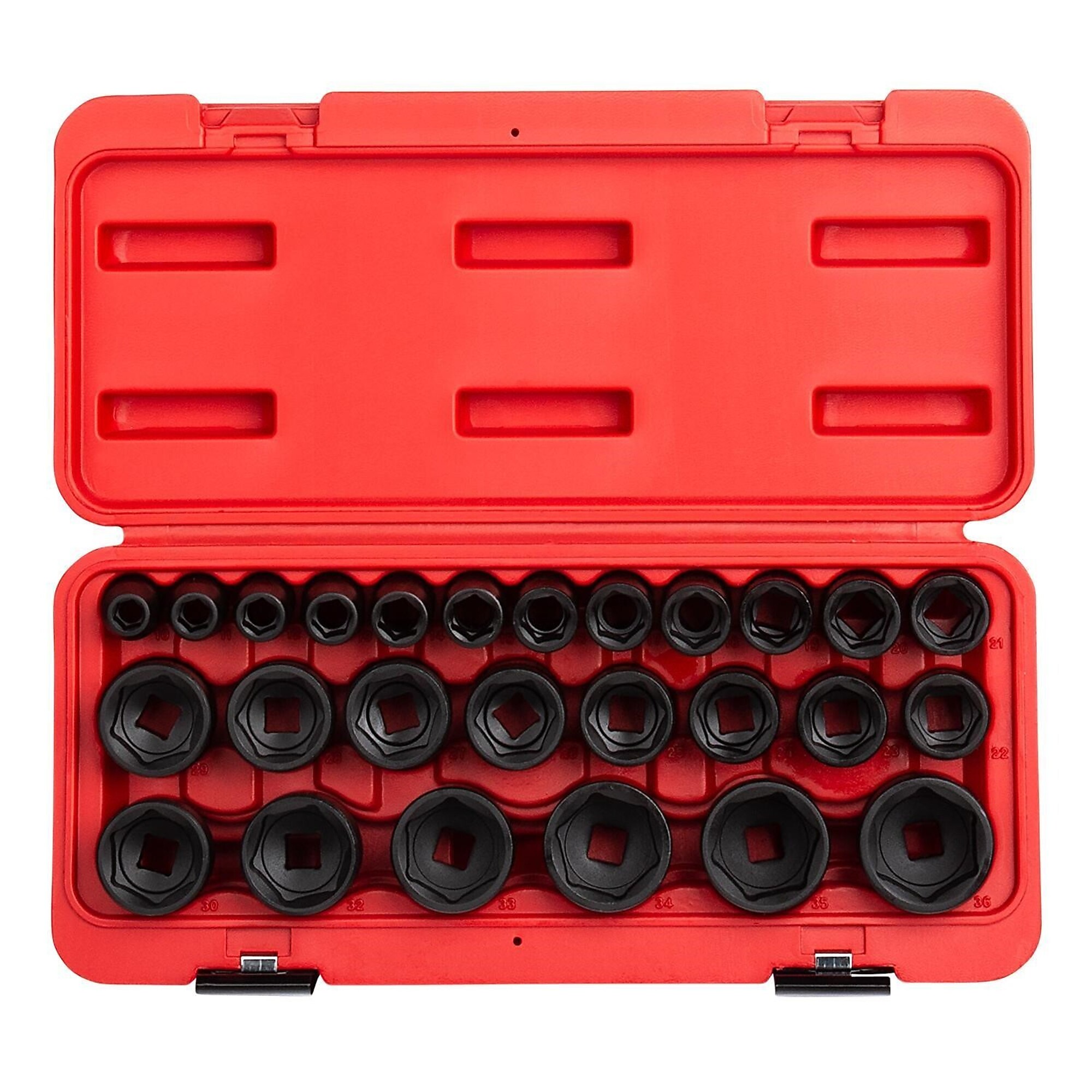 Sunex Tools Metric Impact Socket Set — 1/2in. Drive, 6 Pt, 26 Pcs, CR-MO Steel, Dual Size Marking, Model# 2645